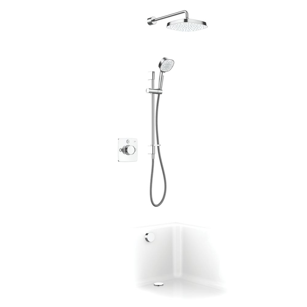 Image of Mira Evoco Rear-Fed Concealed Chrome Thermostatic Built-In Mixer Shower with Diverter & Bath Fill 