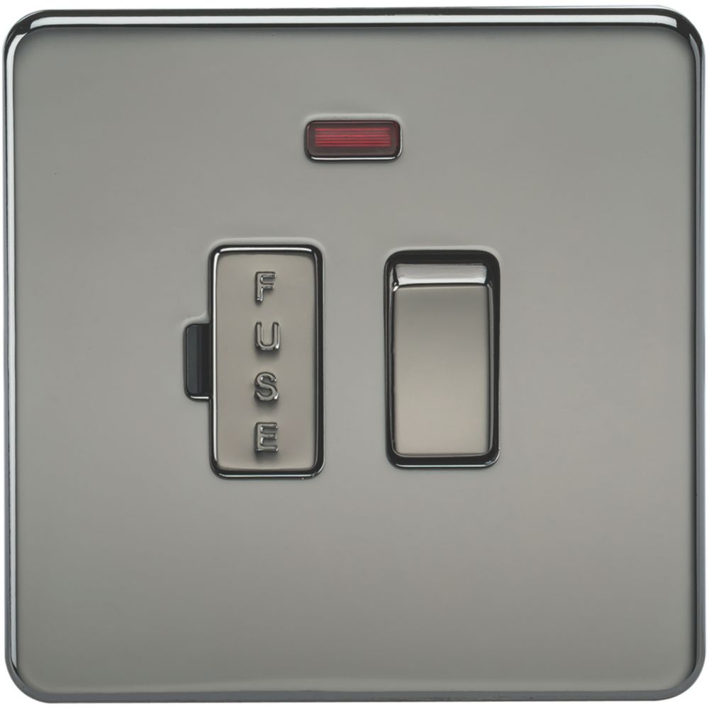 Image of Knightsbridge 13A Switched Fused Spur with LED Black Nickel 