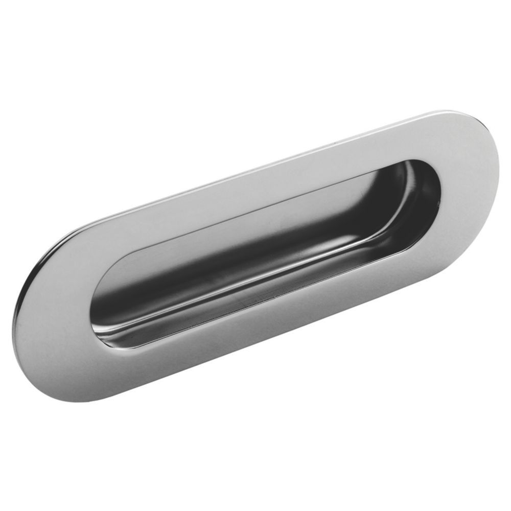 Image of Eurospec Oval Flush Pull Handle 120mm Satin Stainless Steel 