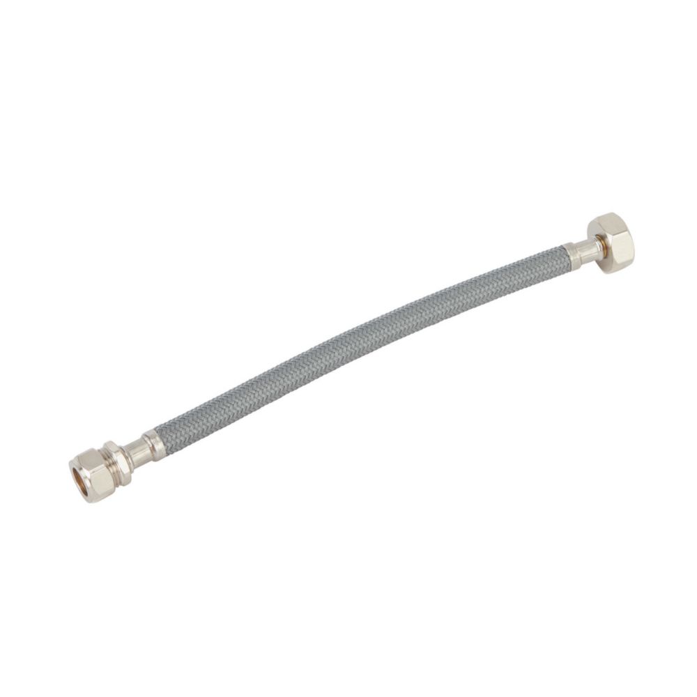 Image of Flomasta Straight Flexible Compression Hose 15mm x 3/4" x 300mm 