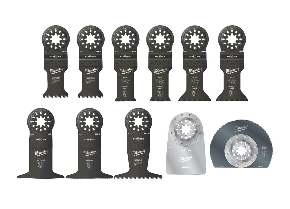 Image of Milwaukee 48906090 Multi-Material Multi-Tool Accessory Kit 11 Pcs 