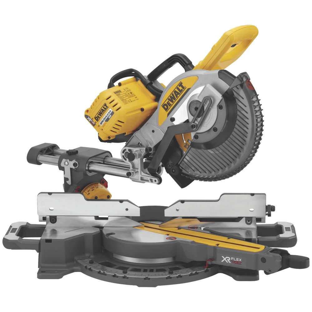 Image of DeWalt DCS727N-XJ 250mm 54V Li-Ion XR FlexVolt Brushless Cordless Double-Bevel Sliding Mitre Saw - Bare 