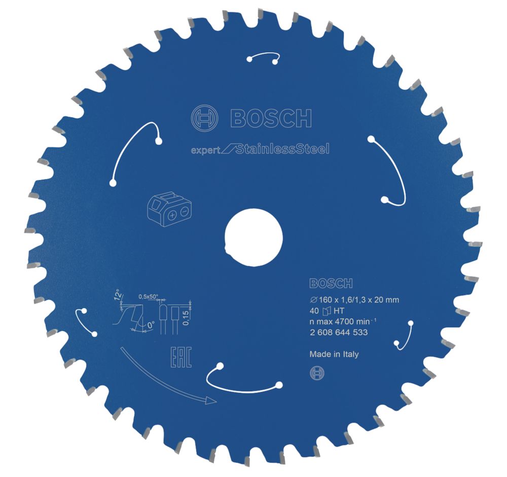 Image of Bosch Expert Stainless Steel Circular Saw Blade 160mm x 20mm 40T 
