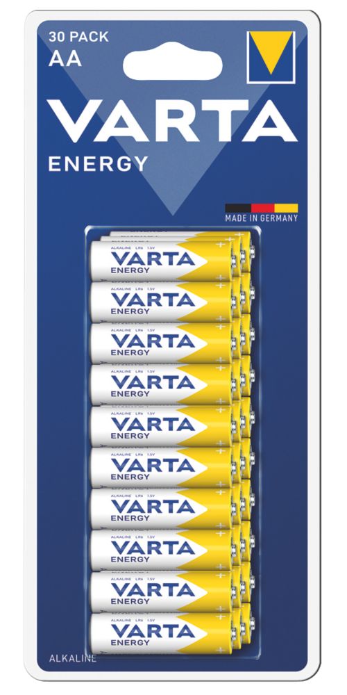 Image of Varta Energy AA Alkaline Battery 30 Pack 