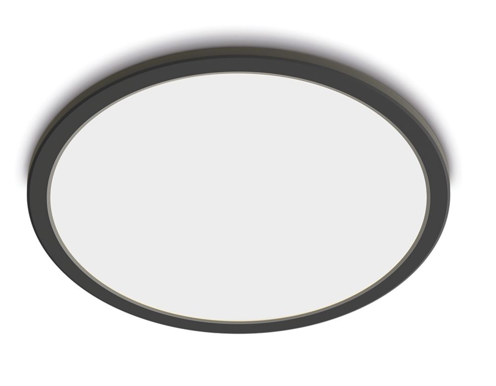 Image of Philips SuperSlim LED Ceiling Light IP44 Black 15W 1300lm 