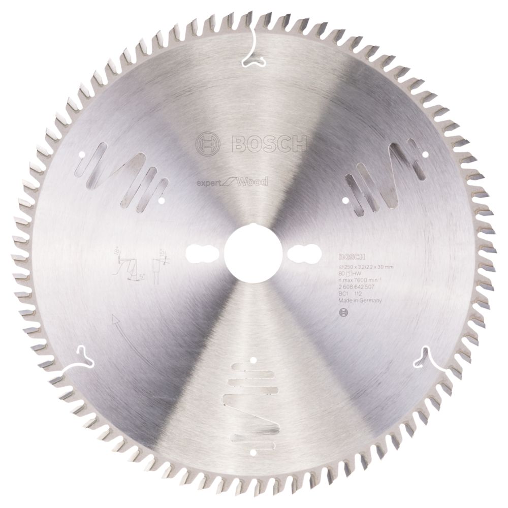 Image of Bosch Expert Wood Circular Saw Blade 250mm x 30mm 80T 