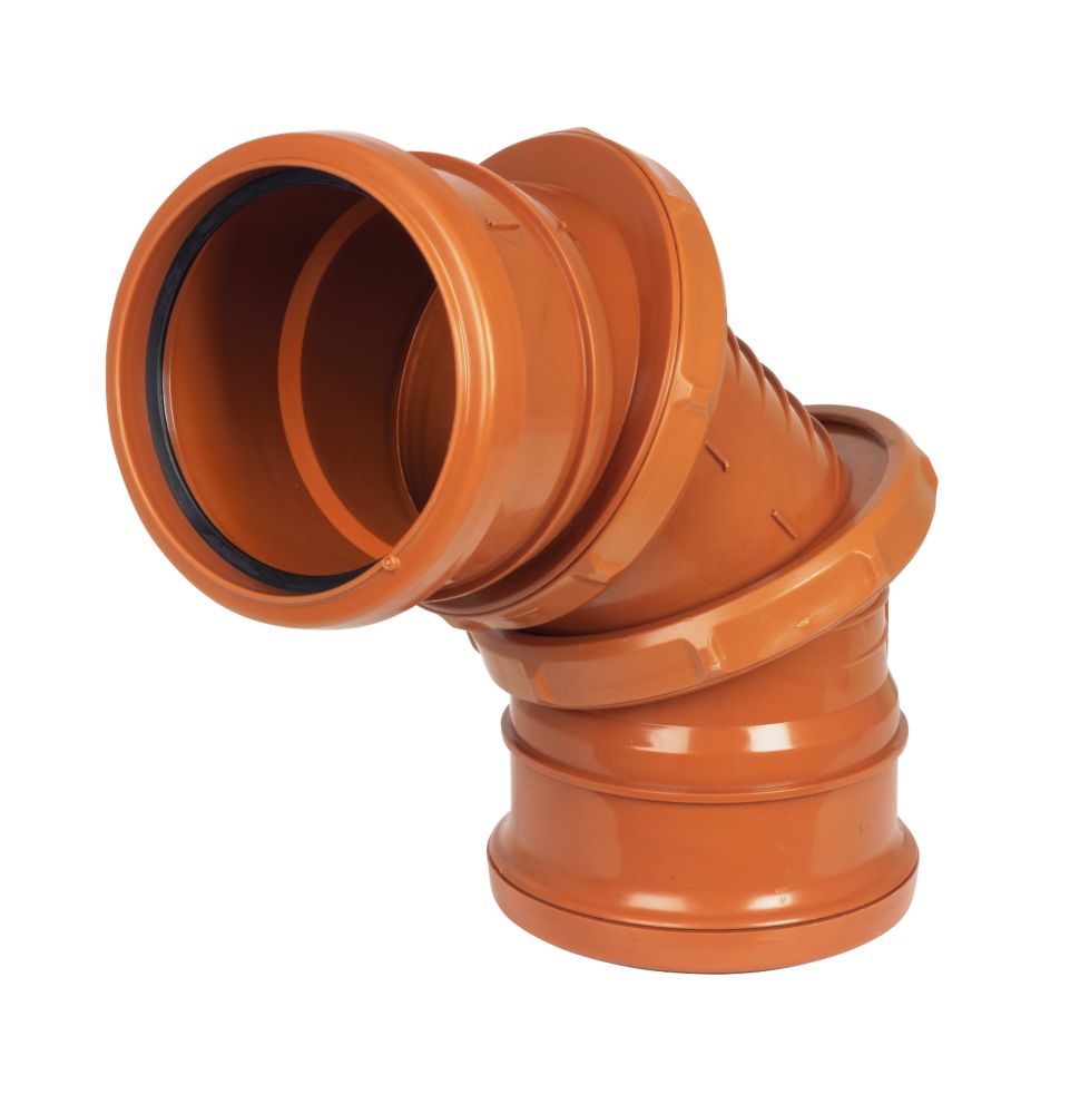 Image of FloPlast Push-Fit 0-90Â° Double Socket Adjustable Bend 110mm 