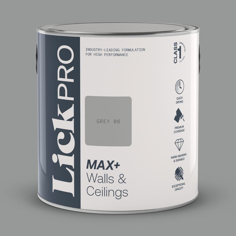 Image of LickPro Matt Grey 06 Emulsion Paint 2.5Ltr 