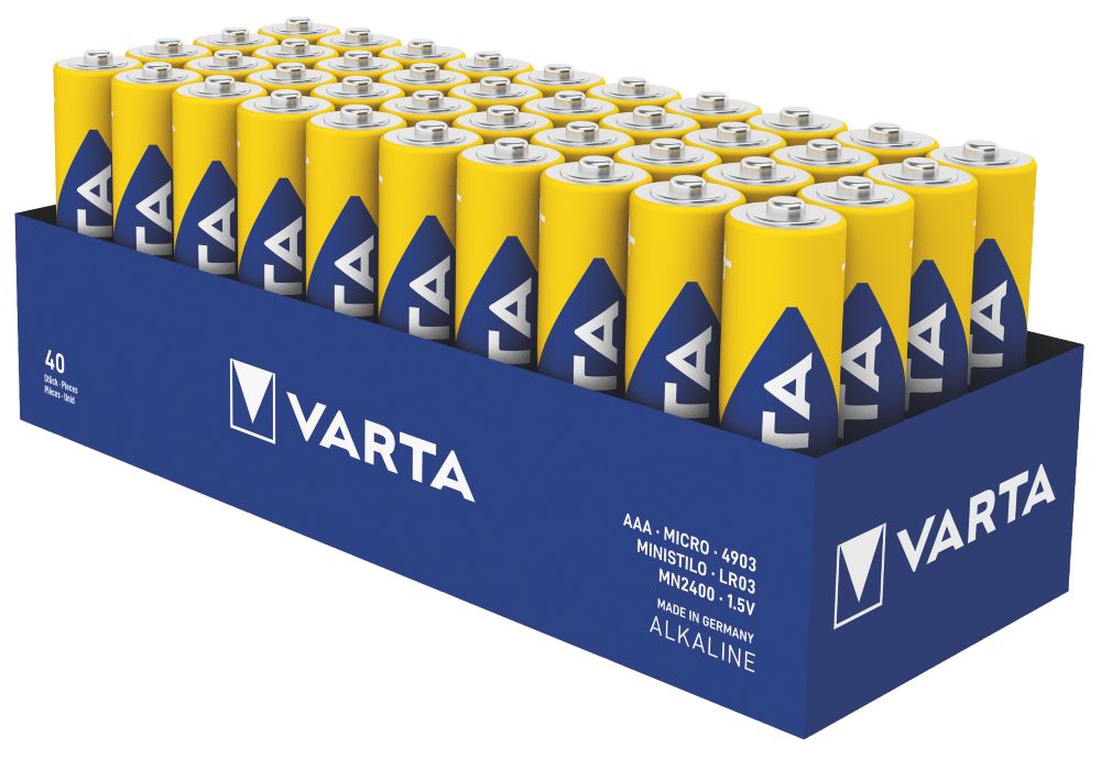 Image of Varta Longlife Power AAA Alkaline Battery 40 Pack 