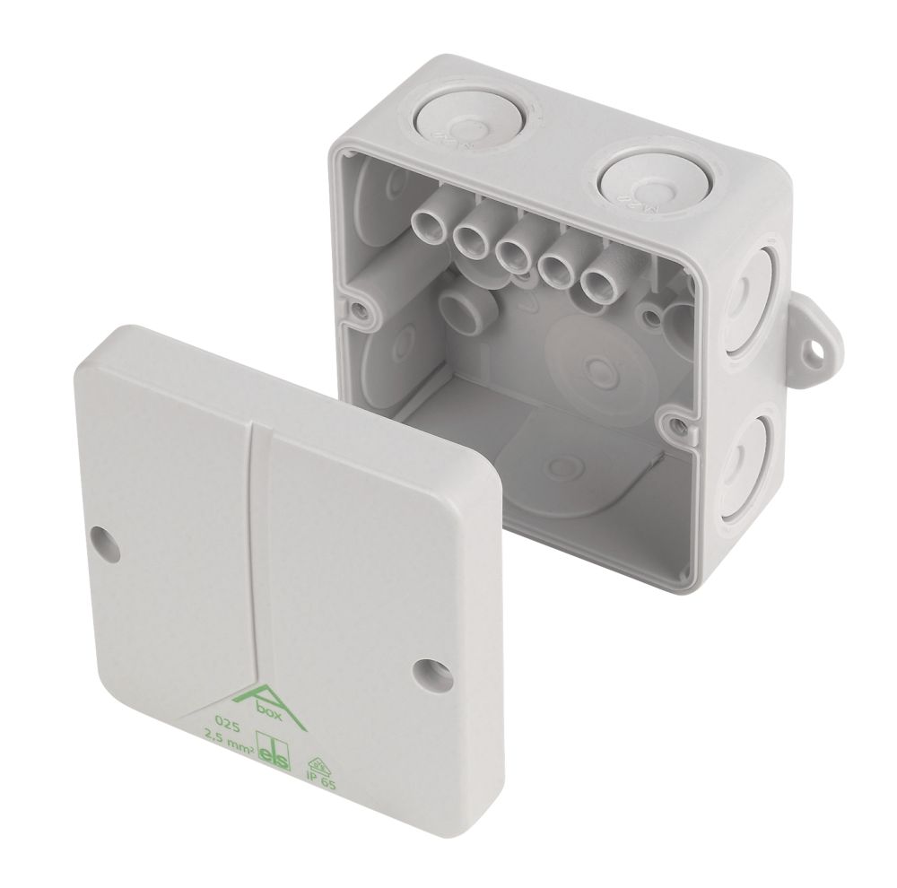 Image of CED IP65 24A 5-Terminal Weatherproof Outdoor Adaptable Box 80mm x 52mm x 80mm 