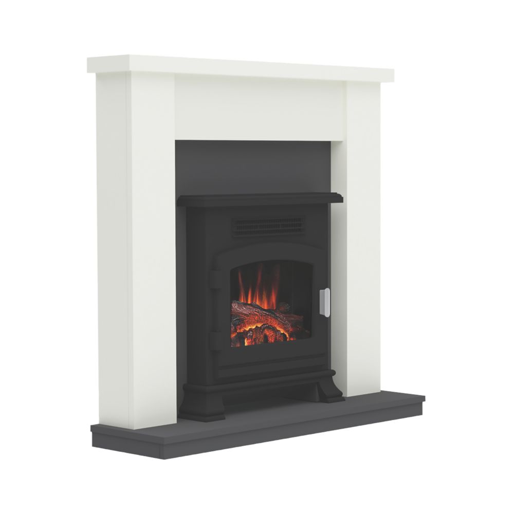 Image of Be Modern Ravensdale Electric Fireplace White 1070mm x 300mm x 1045mm 