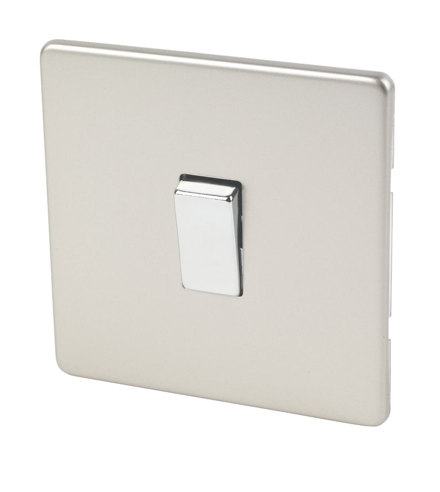 Image of Varilight 10AX 1-Gang 2-Way Light Switch Satin Chrome 