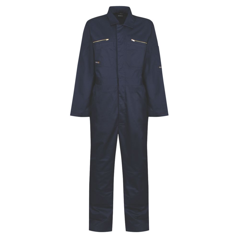 Image of Regatta Zip Fasten All-in-1s Coverall Navy XXX Large 48" Chest 32" Leg 
