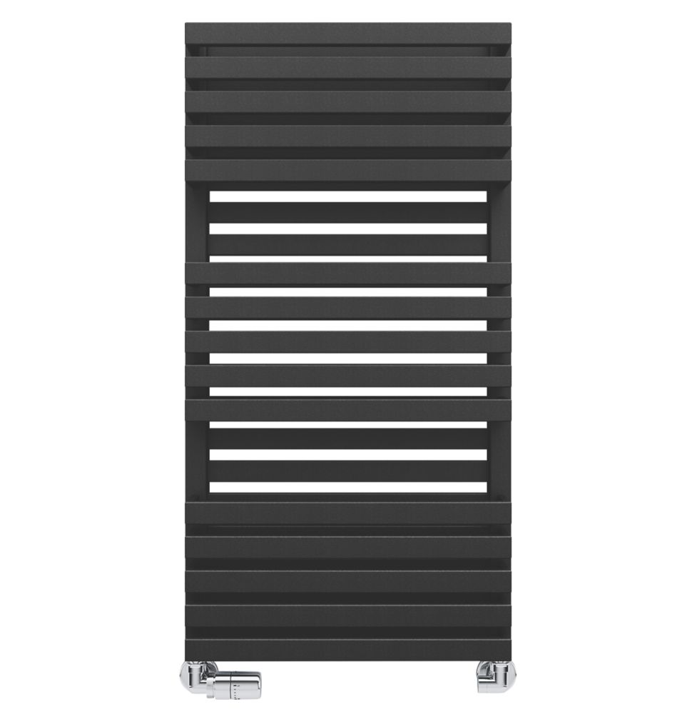Image of Terma Quadrus Bold Designer Towel Rail 870mm x 450mm Black 1810BTU 