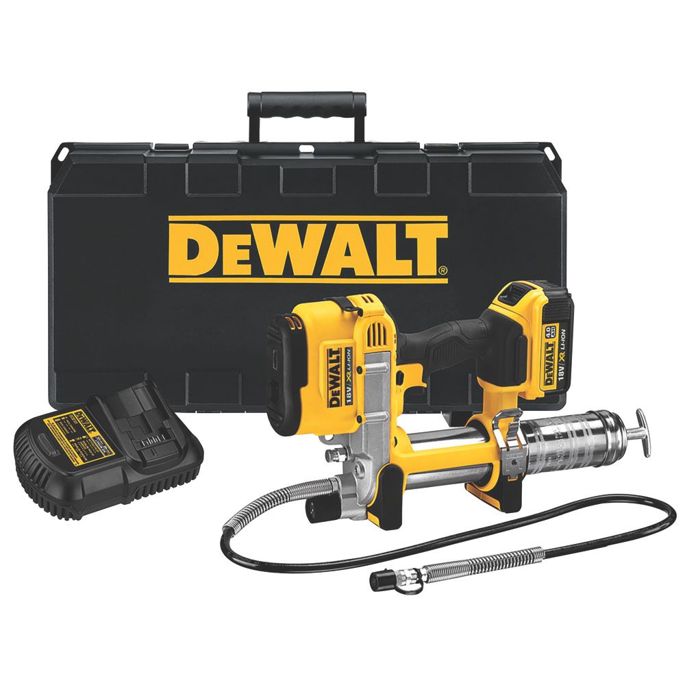Image of DeWalt DCGG571M1-GB 18V 1 x 4.0Ah Li-Ion XR Cordless Grease Gun 