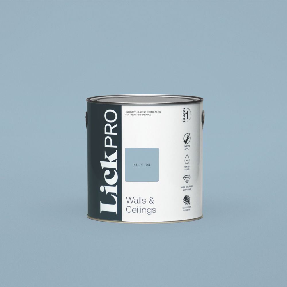 Image of LickPro Matt Blue 04 Emulsion Paint 2.5Ltr 