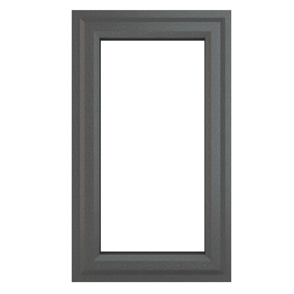 Image of Crystal Right-Hand Opening Clear Triple-Glazed Casement Anthracite on White uPVC Window 610mm x 1190mm 