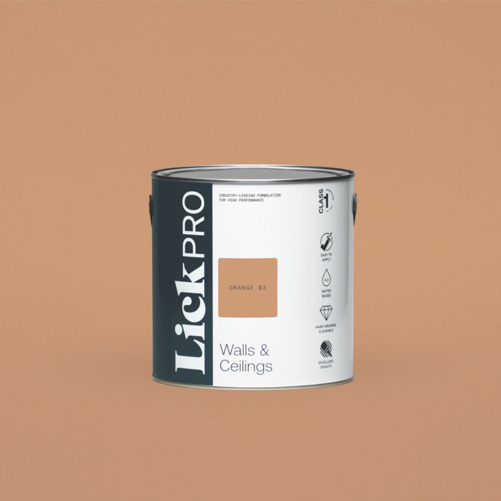 Image of LickPro Matt Orange 03 Emulsion Paint 2.5Ltr 