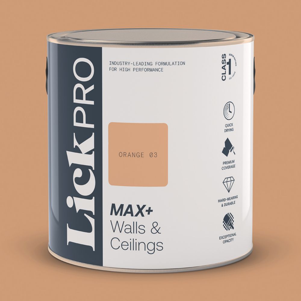 Image of LickPro Matt Orange 03 Emulsion Paint 2.5Ltr 