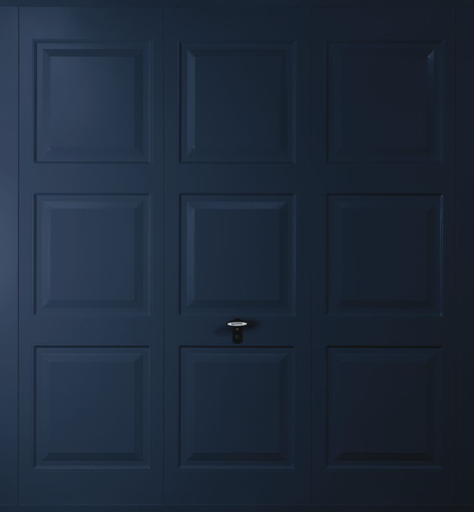 Image of Gliderol Georgian 7' 6" x 6' 6" Non-Insulated Frameless Steel Up & Over Garage Door Steel Blue 