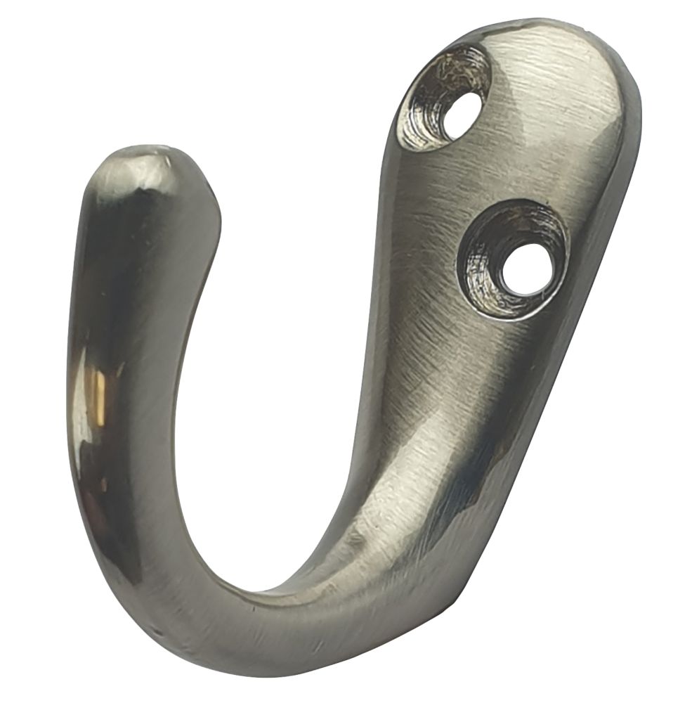 Image of Smith & Locke Robe Hooks Satin Nickel 48mm 5 Pack 