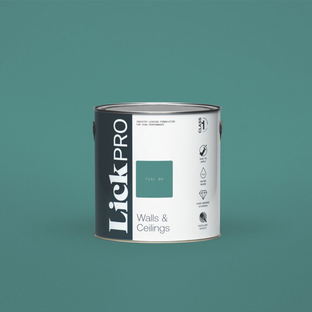 Image of LickPro Matt Teal 06 Emulsion Paint 2.5Ltr 