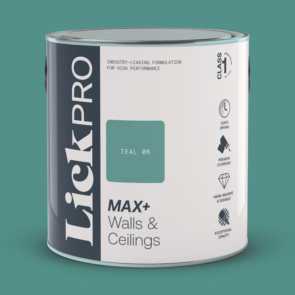 Image of LickPro Matt Teal 06 Emulsion Paint 2.5Ltr 