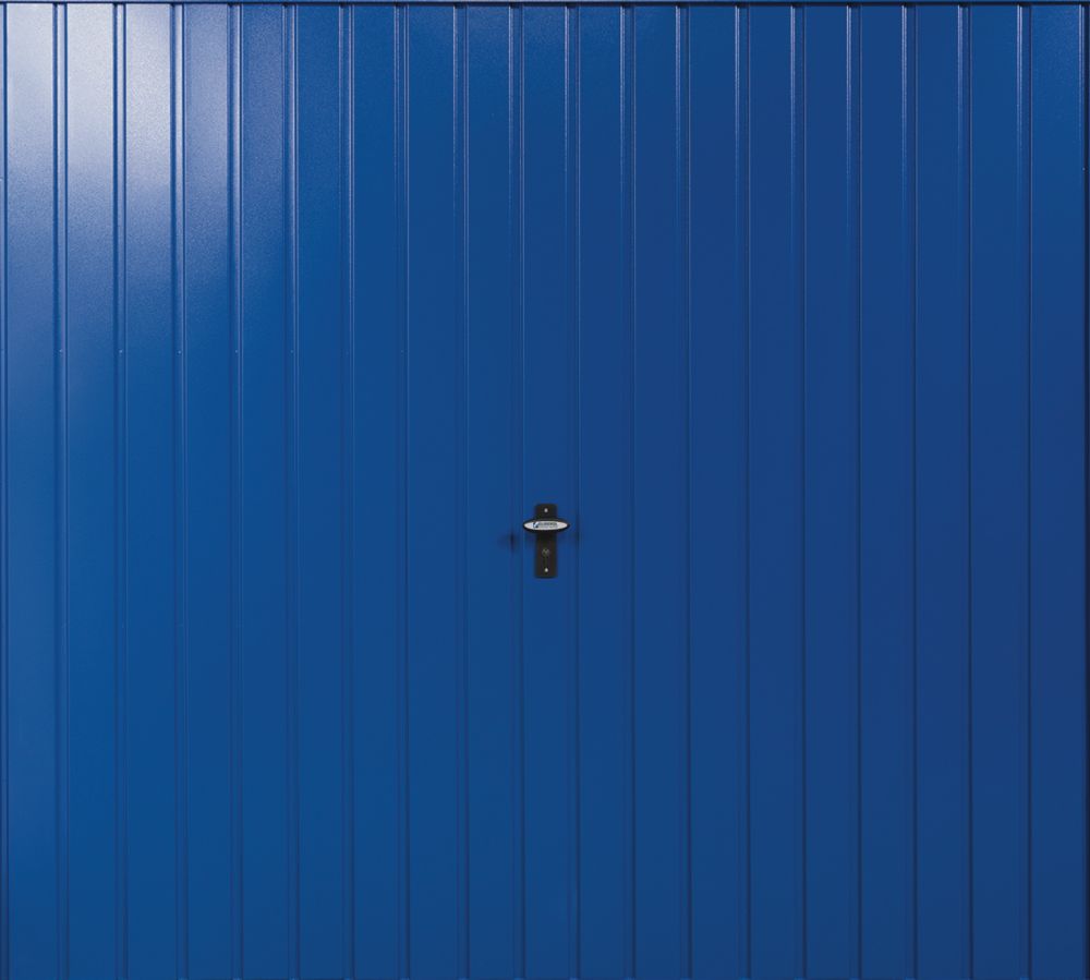 Image of Gliderol Vertical 8' x 6' 6" Non-Insulated Framed Steel Up & Over Garage Door Signal Blue 