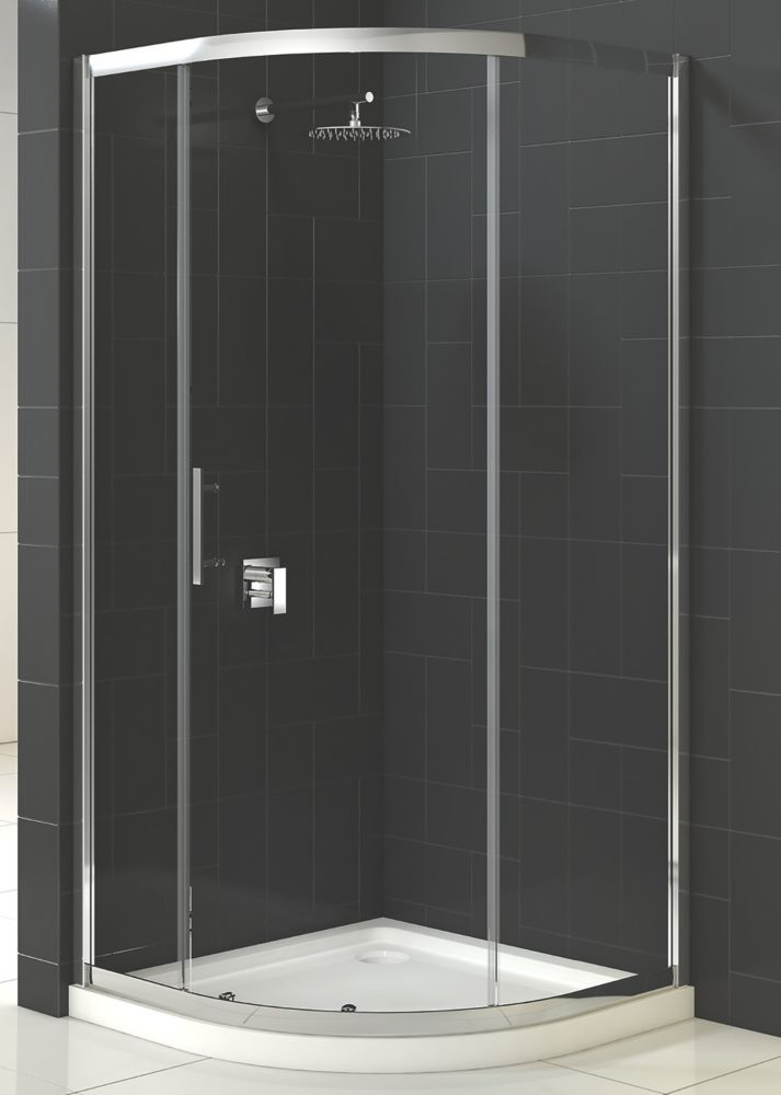 Image of Triton Fast Fix Framed Quadrant 1-Door Shower Enclosure Non-Handed Chrome 900mm x 900mm x 1900mm 