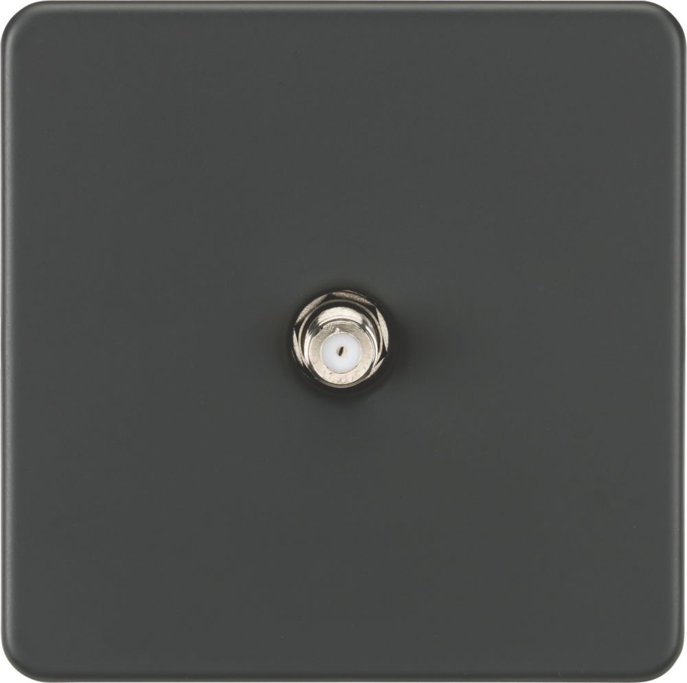 Image of Knightsbridge 1-Gang F-Type Satellite Socket Anthracite 
