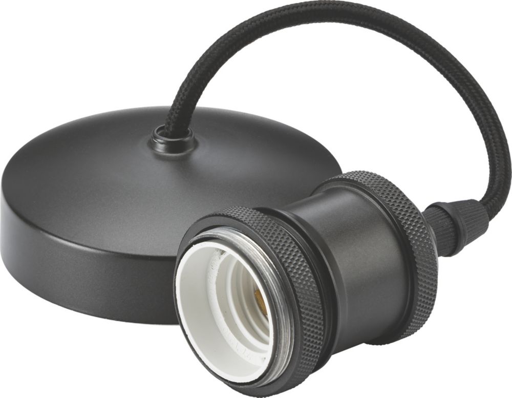 Image of Knightsbridge 6" Vintage Pendant Light Fitting ES Smoked Bronze 3 1/2" 