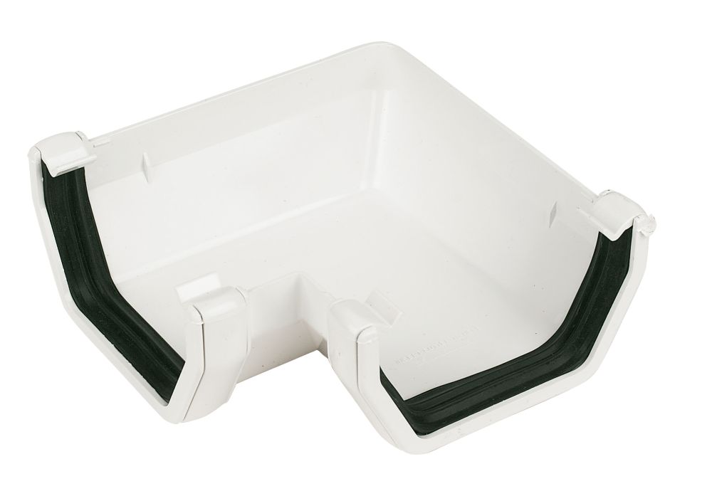 Image of FloPlast Square Line 90Â° Square Gutter Angle White 114mm 