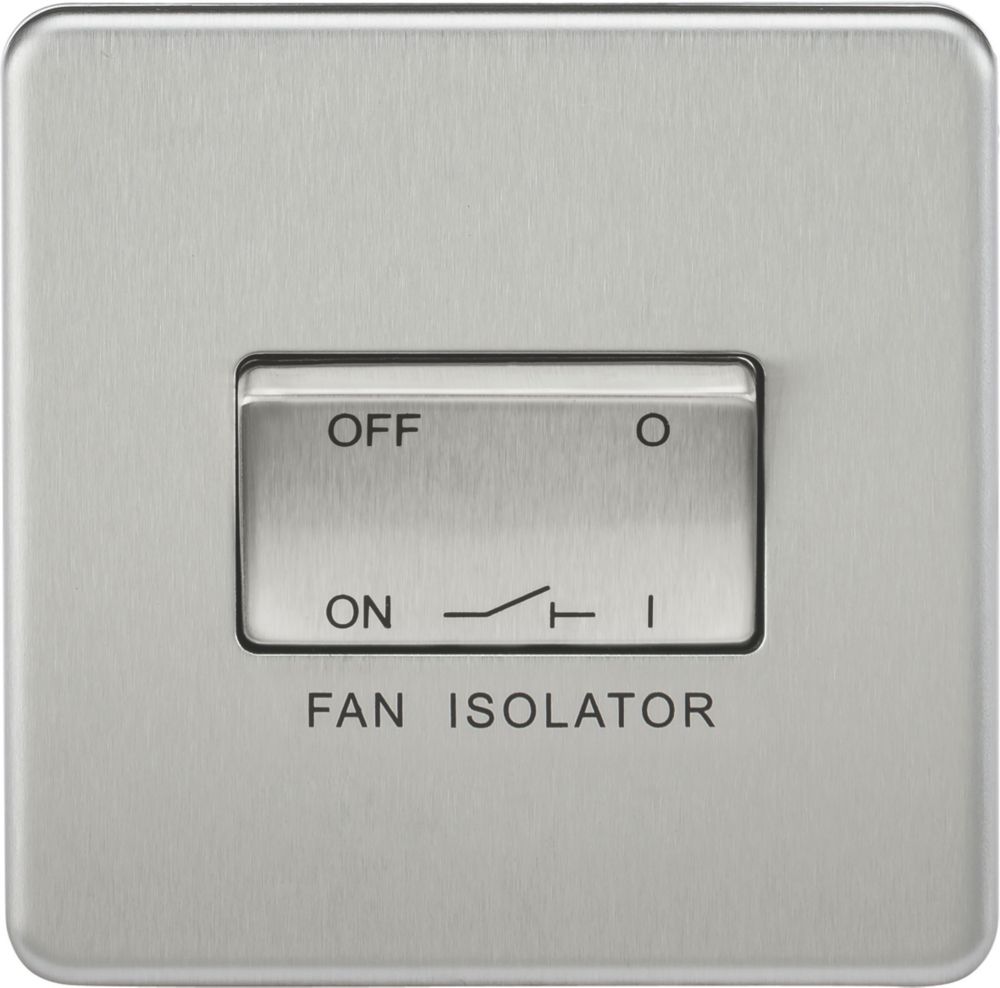 Image of Knightsbridge 10AX 1-Gang TP Fan Isolator Switch Brushed Chrome 