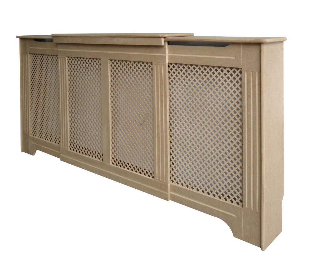 Image of Victorian Adjustable Radiator Cover Unfinished 1425-1995mm x 235mm x 936mm 