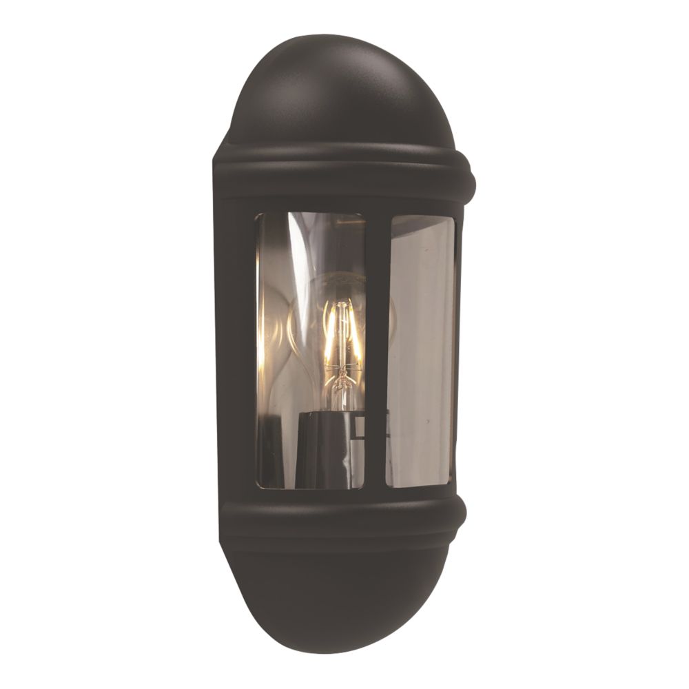 Image of 4lite WiZ Outdoor E27 Half Wall Lantern Black 