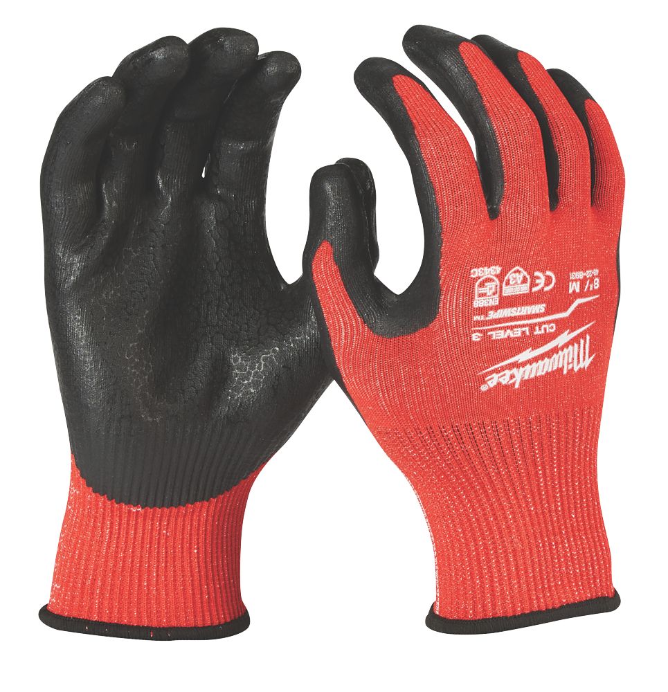 Image of Milwaukee Dipped Gloves Red Medium 