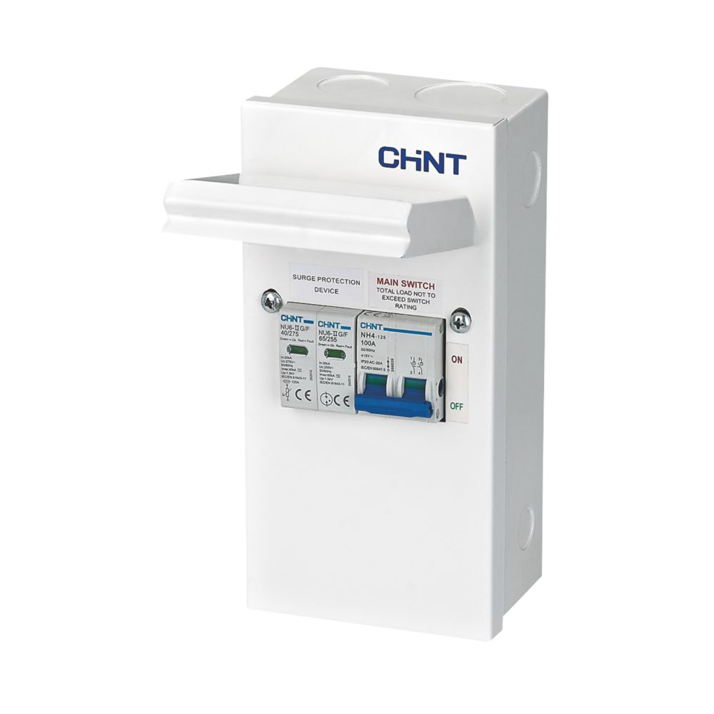 Image of Chint NX3 Series 4-Module 4-Way Populated SPD Enclosure Kit 