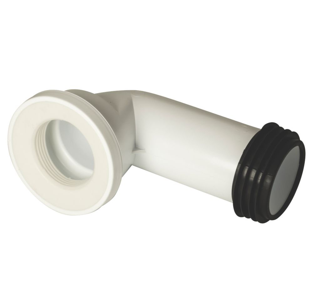 Image of FloPlast Rigid 90Â° Angled Connector White 300mm 