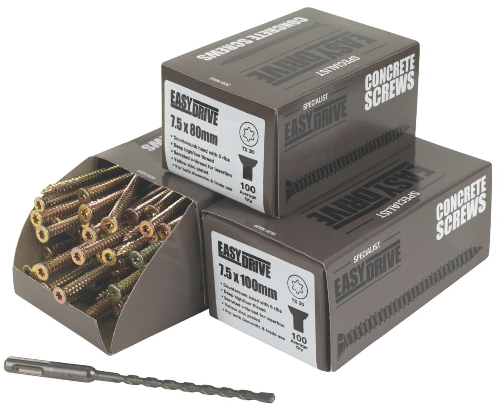 Image of Easydrive TX Countersunk Concrete Screws Trade Pack 300 Pcs 