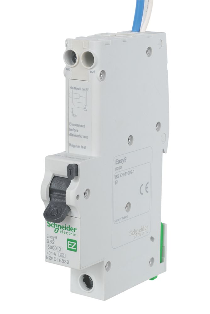 Image of Schneider Electric Easy9 32A 30mA SP Type B RCBO 