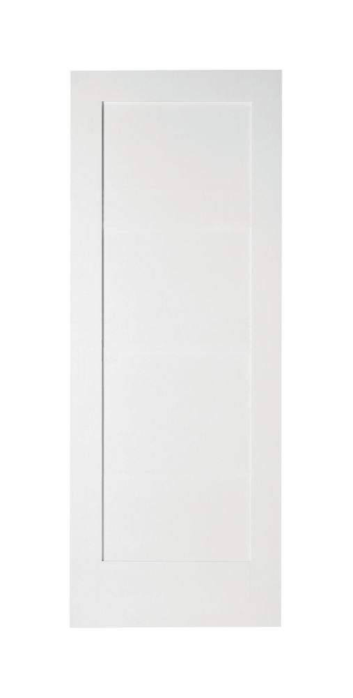 Image of Jeld-Wen Primed White Wooden 1-Panel Shaker Internal Door 1981mm x 762mm 