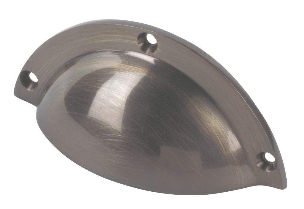 Image of Shell Drawer Pull 90mm Antique Brass 