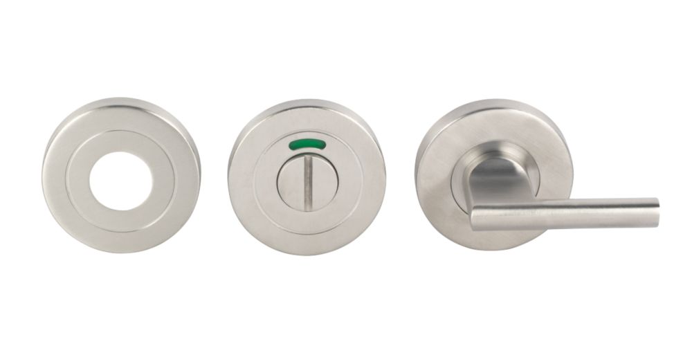 Image of Eurospec Fire Rated Lever WC Thumbturn Set Satin Stainless Steel 52mm 