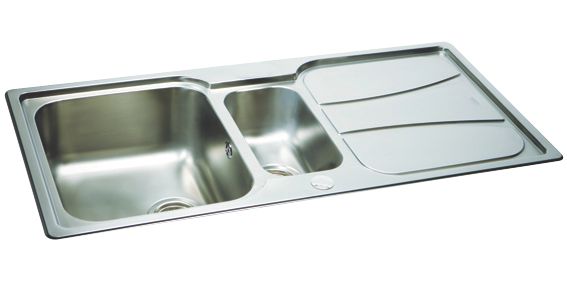 Image of Carron Phoenix Zeta 1.5 Bowl Stainless Steel Reversible Inset Sink & Drainer 1030mm x 510mm 
