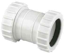 Image of FloPlast WC07 Universal Compression Waste Straight Coupler White 32mm x 32mm 