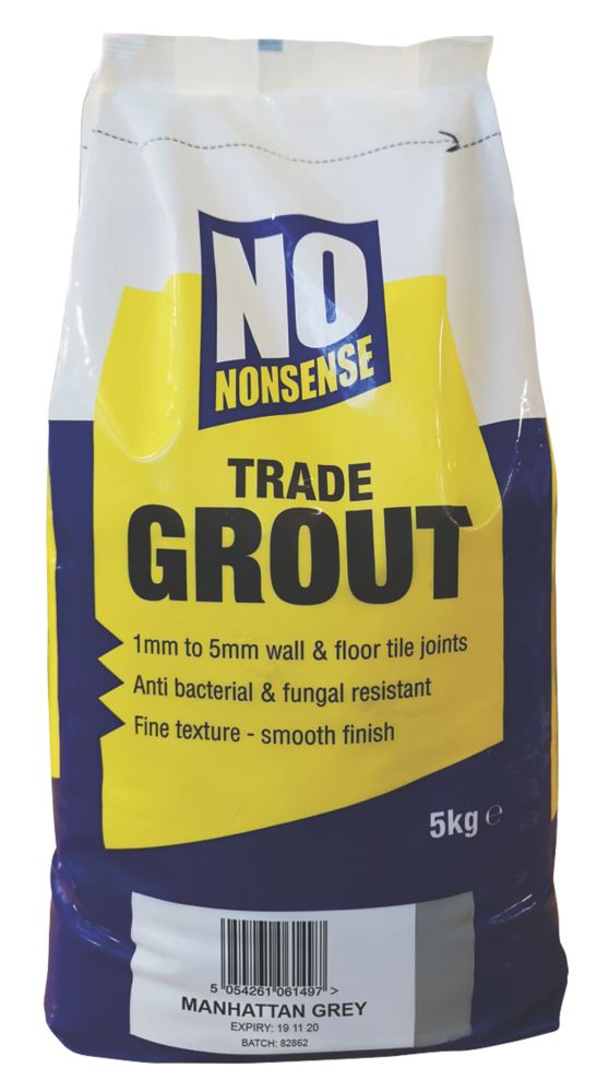 Image of No Nonsense Wall & Floor No Mould Grout Manhattan Grey 5kg 