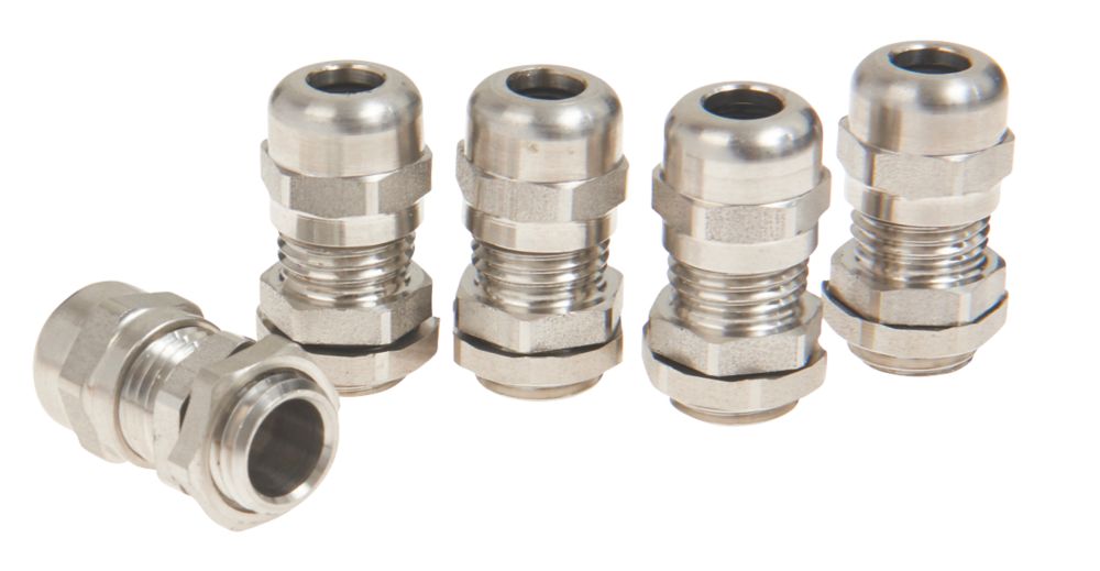 Image of Schneider Electric 304L Stainless Steel Cable Glands M20 4 Pack 
