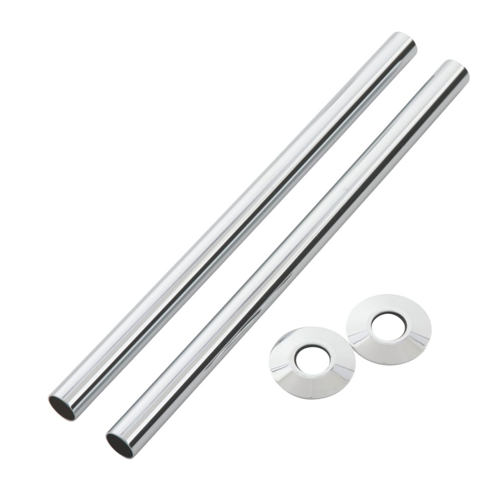 Image of Arroll Pipe Shroud Kit Chrome 18mm x 300mm 2 Pack 