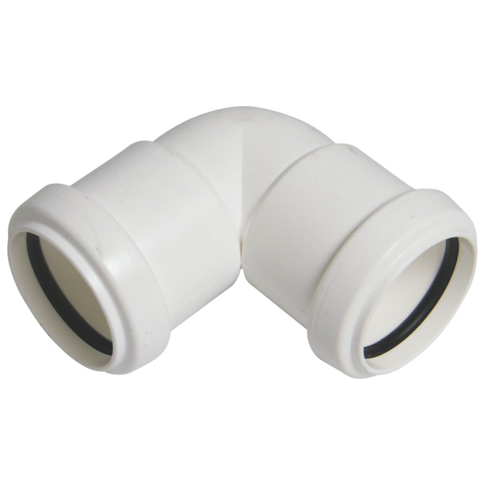 Image of FloPlast Push-Fit Knuckle Bend White 90Â° 32mm 