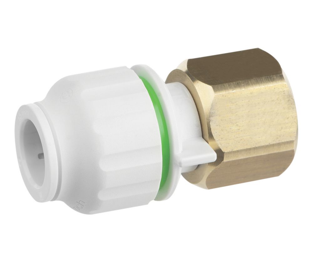 Image of Flomasta Twistloc SRSU6765BM Plastic Push-Fit Straight Tap Connector 15mm x 3/4" 